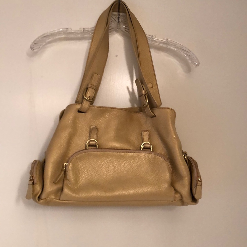 Gold leather bag